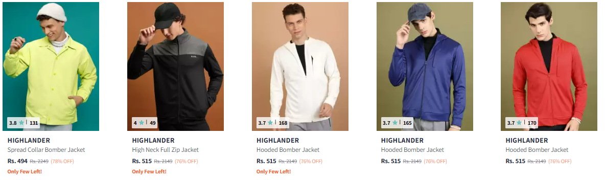 Image of HIGHLANDER Men's Jacket Starting at ₹494