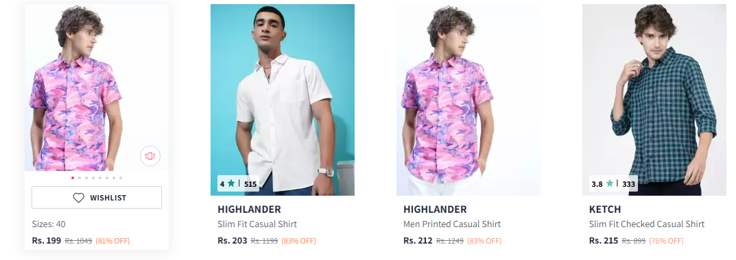 Image of HIGHLANDER Shirts For Men & Women is available Starting @ ₹199 on Myntra