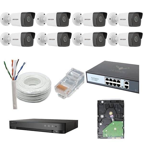 Image of HIKVISION Full Set Home Security 2MP IP CCTV Camera 8 Bullet