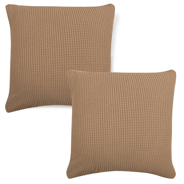 Image of HOKIPO Jacquard Cushion Cover, 16x16 inches, set of 2