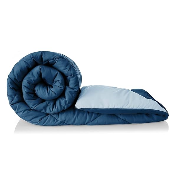 Image of HOMEKART Microfibre All Season/AC/Summer Solid Reversible Double Bed Comforter Blanket