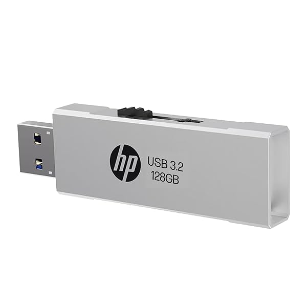 Image of HP 818w 128GB USB 3.2 Flash Drive Silver Metal