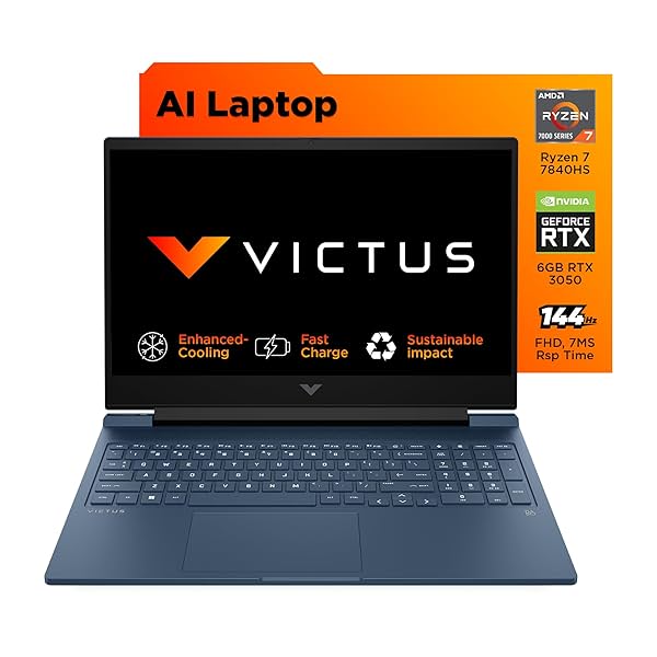 Image of HP Victus Windows 11 (Ryzen 7, RTX 3050, 16GB/1TB) Gaming Laptop, 8l7y4pa