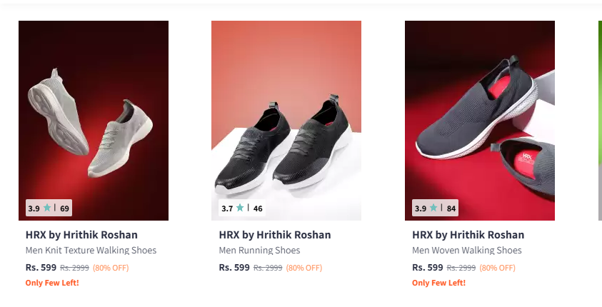 Image of HRX By Hrithik Roshan Men Footwear Min. 80% Discount 