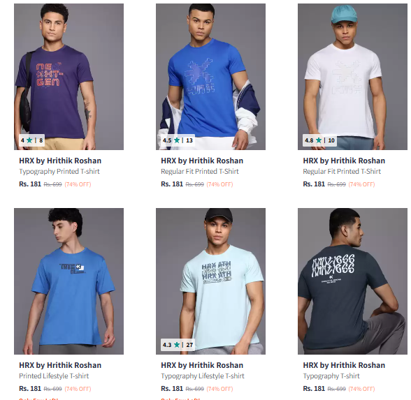 Image of HRX Tshirts under @ ₹199