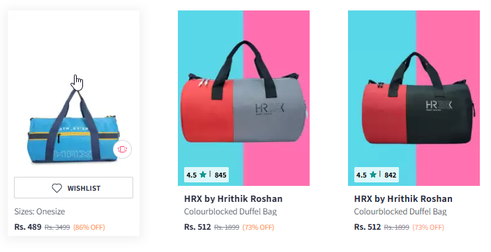 Image of HRX by Hrithik Roshan Colourblocked Medium Foldable Sports or Gym Duffel Bag Starting Price @ ₹489