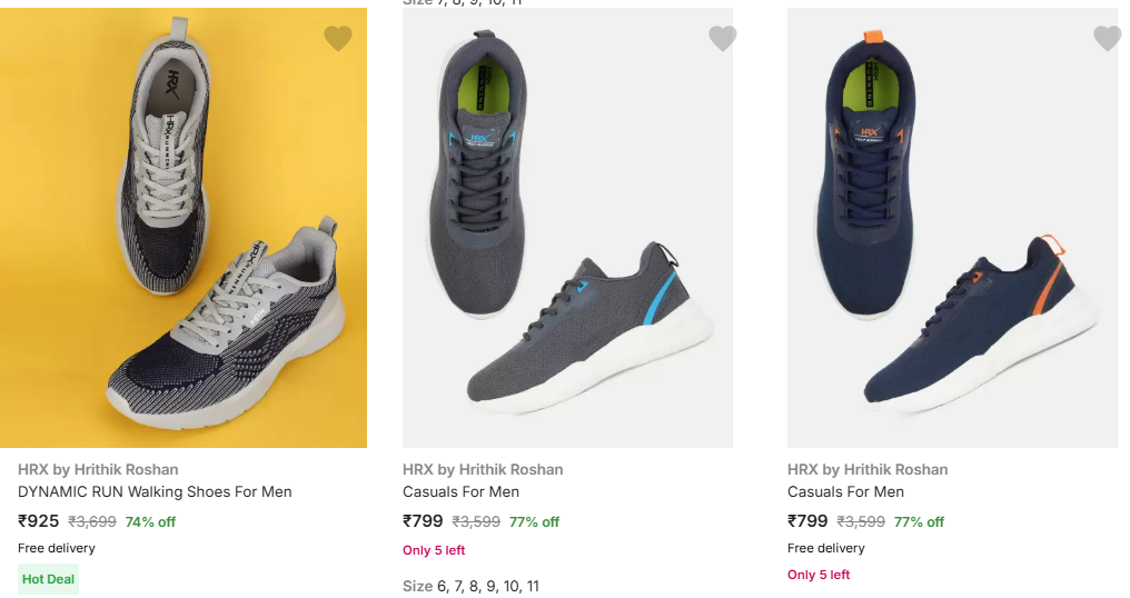 Image of HRX by Hrithik Roshan DYNAMIC RUN Walking Shoes For Men Up To 77% Discount