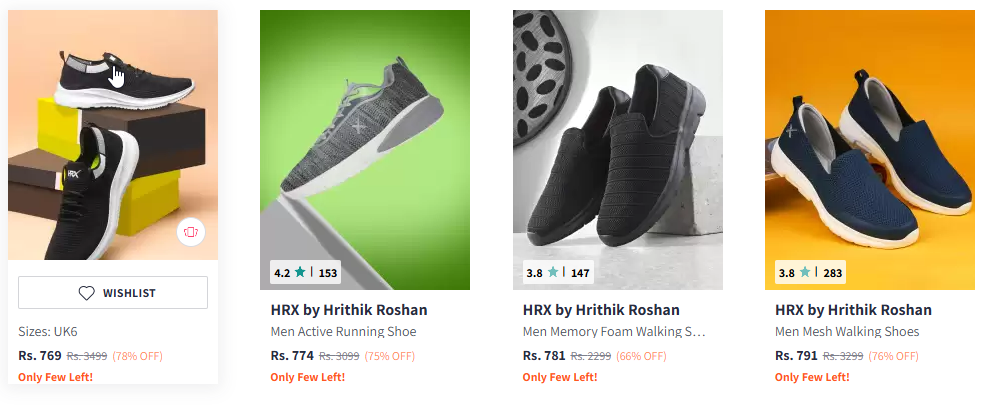 Image of HRX by Hrithik Roshan Men Mesh Running Shoes Starting At @₹699