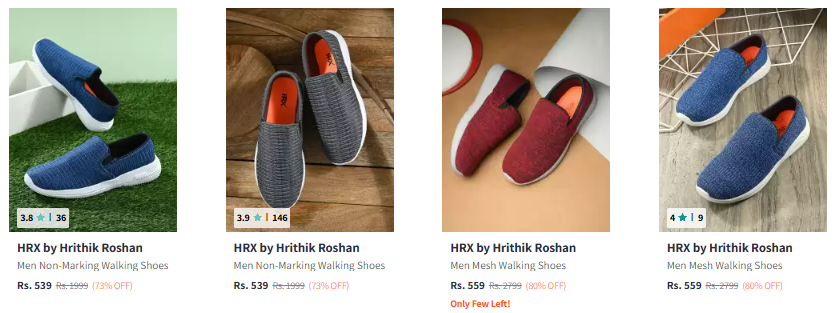 Image of HRX by Hrithik Roshan Men Non-Marking Walking Shoes Starting Price @₹539