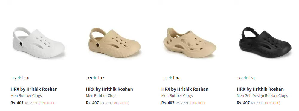 Image of HRX by Hrithik Roshan Men Rubber Clogs Starting At @₹407