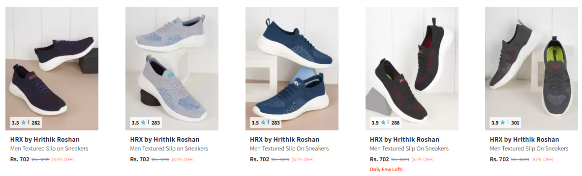 Image of HRX by Hrithik Roshan Men Sneakers minimum 81% Discount