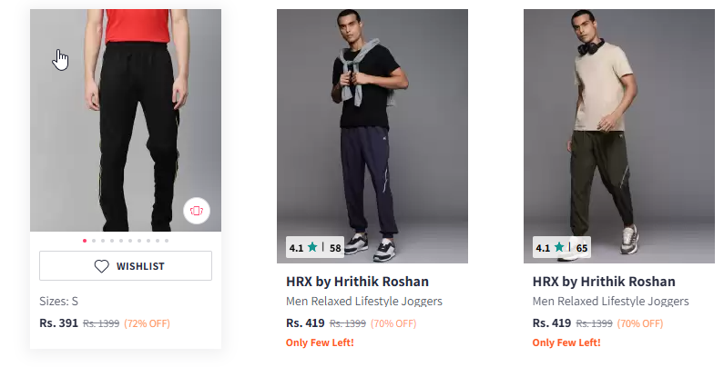 Image of HRX by Hrithik Roshan Regular Fit Rapid Dry Cricket Track Pants Starting Price @ ₹391