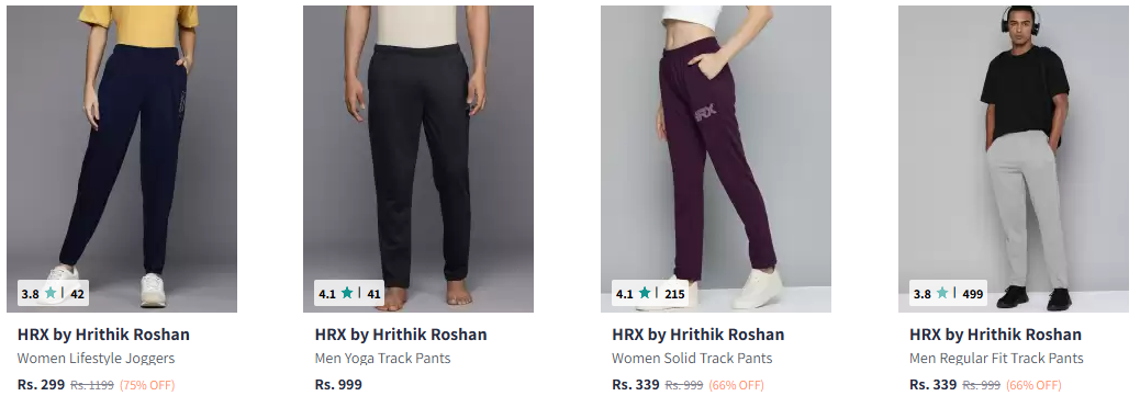 Image of HRX by Hrithik Roshan Women Joggers Minimum 60% Discount 