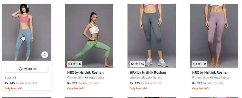 Image of HRX by Hrithik Roshan Women Tights Starting @ ₹249