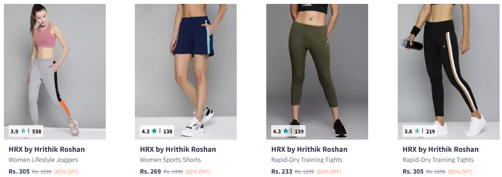 Image of HRX by Hrithik Roshan Women's Sports fashion at 70%-82% Discount 