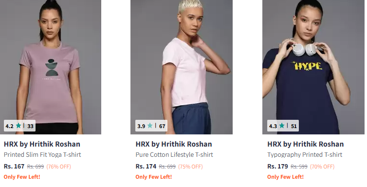 Image of HRX by Hrithik Roshan women Tshirt Starting @ ₹167