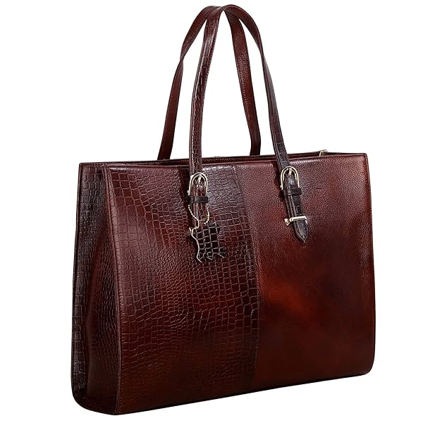 Image of HYATT Leather Accessories Full-Grain Natural Cro Leather Ladies Handbags