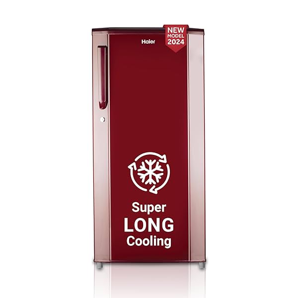 Image of Haier 165 L, 1 Star, Direct-Cool Single Door Refrigerator (HED-171RS-P, Red Mono, 2024 Model)