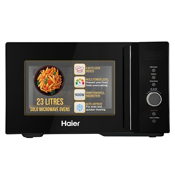 Image of Haier 23L Solo Microwave Oven with Defrost Technology