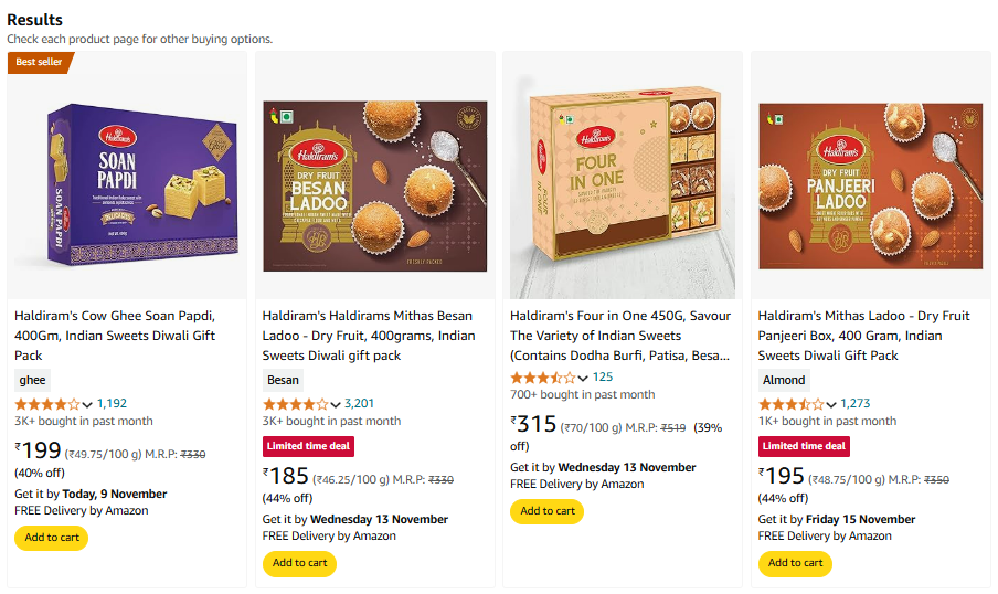 Image of Haldiram's Sweets Minimum 40% Discount