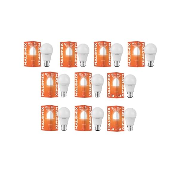 Image of Halonix 10 Watt B22D LED Cool Day Light Bulb, Pack of 10