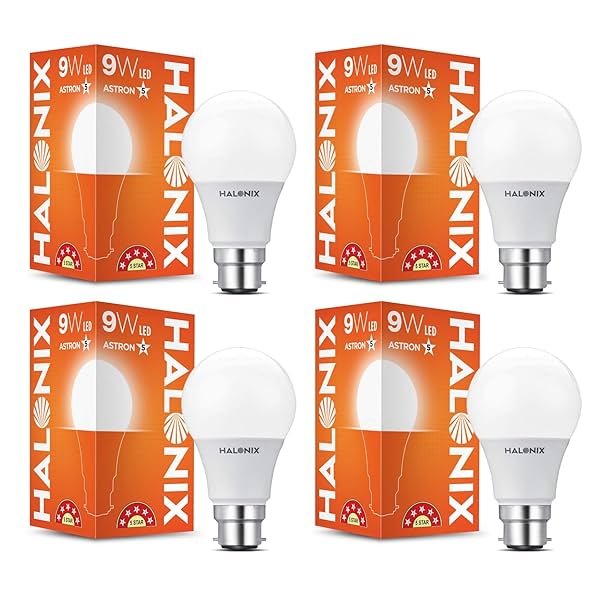 Image of Halonix Astron Plus B22D 9-Watt LED Bulb (Cool White) - Pack of 4