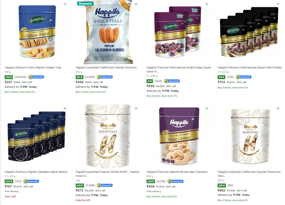 Image of Happilo Dry Fruits Minimum At 50% Discount