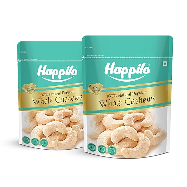 Image of Happilo Natural Popular Whole Cashews 400g (Pack of 2)