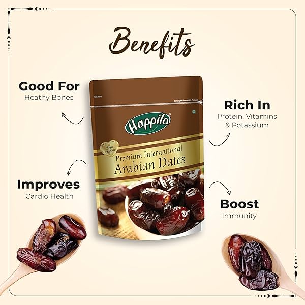 Image of Happilo Premium Arabian Dates Pouch, 500 g