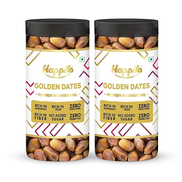 Image of Happilo Premium Golden Dates Jar 400g (Pack Of 2)