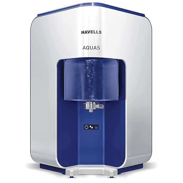 Image of Havells AQUAS Water Purifier (White and Blue), RO+UF, Copper+Zinc+Minerals