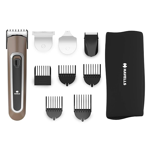 Image of Havells GS6451 - Fast Charge 4-in-1 Grooming Kit for Beard & Hair Trimming (Brown).