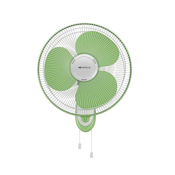 Image of Havells Gatik Neo 400mm Wall Mounted Fan(Pack of 1, White Green)