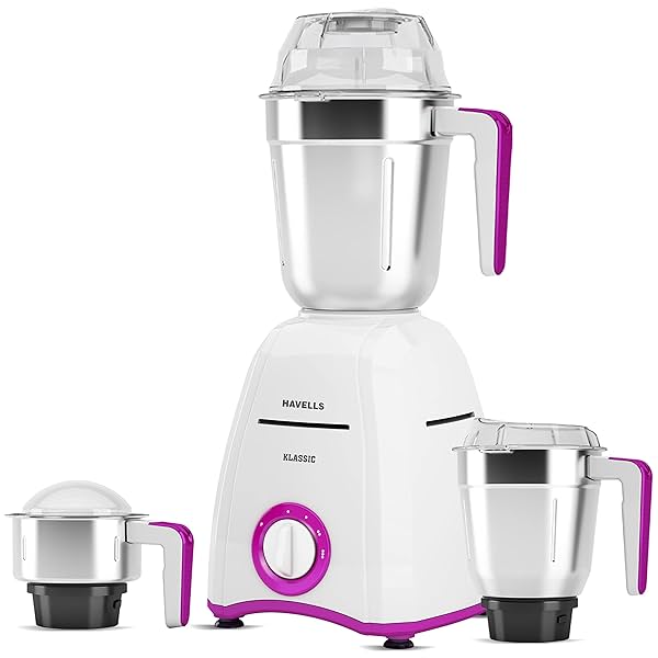 Image of Havells Klassic 750 watts 3 Jar Mixer Grinder with 304 SS Blades, Large Size SS Jars