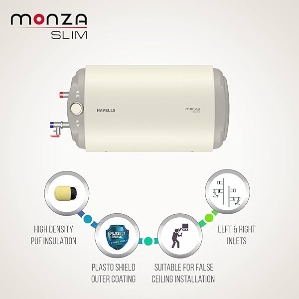 Image of Havells Monza Slim 15 (Right) Litre Storage Water Heater (Geyser) | 