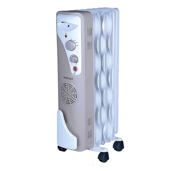 Image of Havells OFR 5 Wave Fins with Fan 1400 watt (Beige),GHROFBXC140