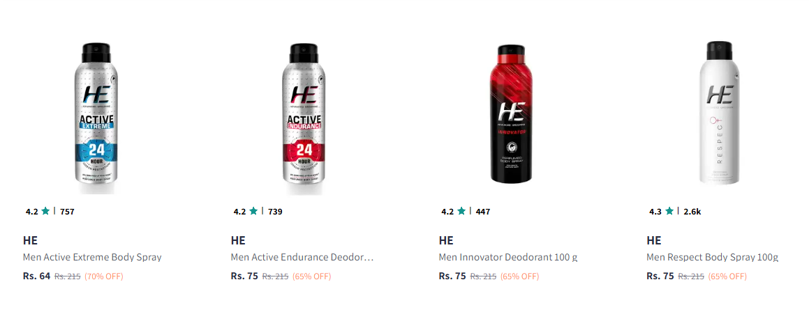 Image of He Men Deodorant Starting@₹64