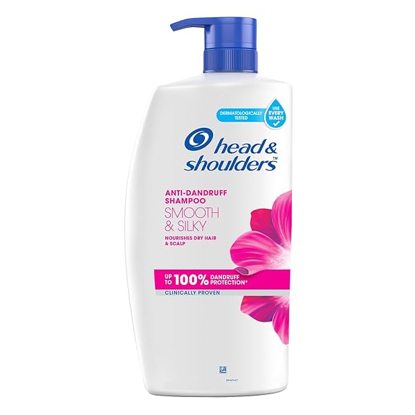 Image of Head & Shoulders Smooth and Silky, Anti Dandruff Shampoo for Women & Men , 1 L.