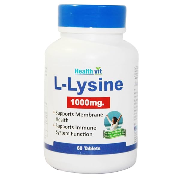 Image of Healthvit L-Lysine 1000mg Essential Amino Acid Supports Membrane Health