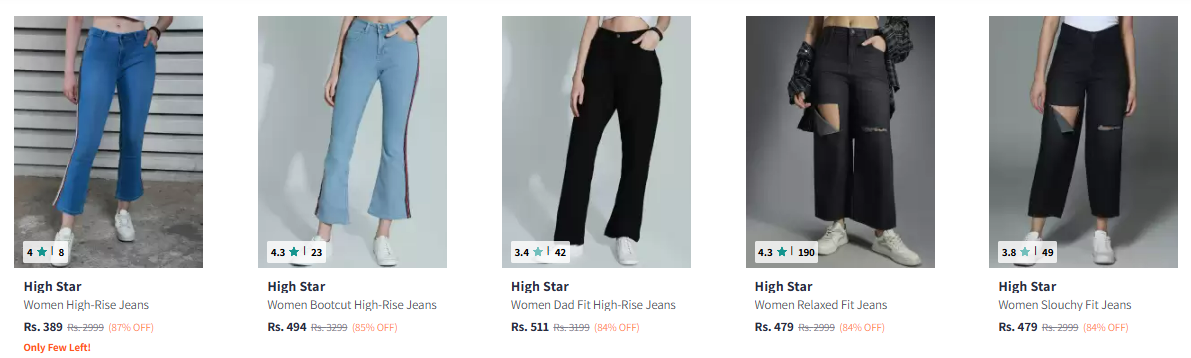 Image of High Star Women Jeans minimum 87% Discount