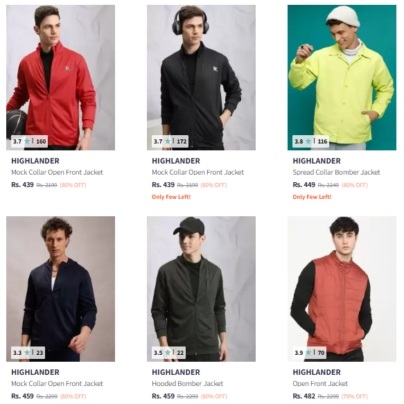 Image of Highlander Brand Men's Jackets @ Flat 80% Discount