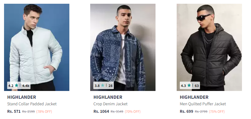 Image of Highlander Jackets For Men Start From ₹524