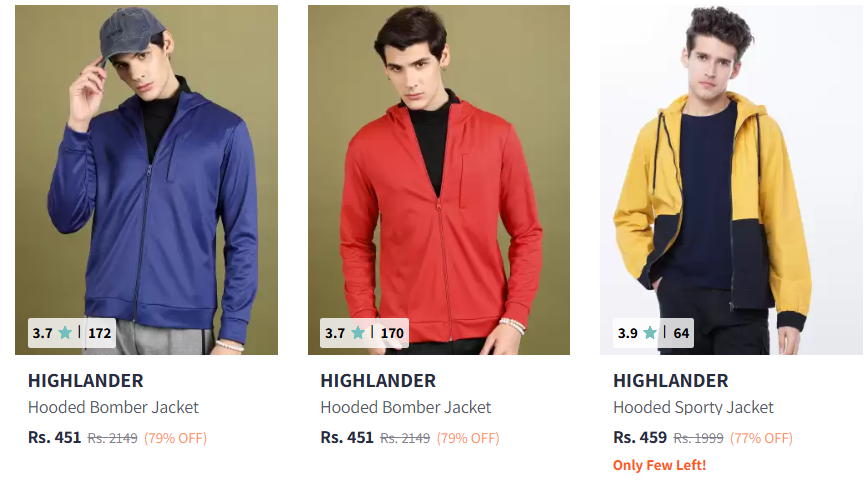 Image of Highlander Jackets Strats From @ ₹451