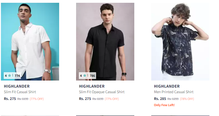 Image of Highlander Mens Apparels start from ₹275