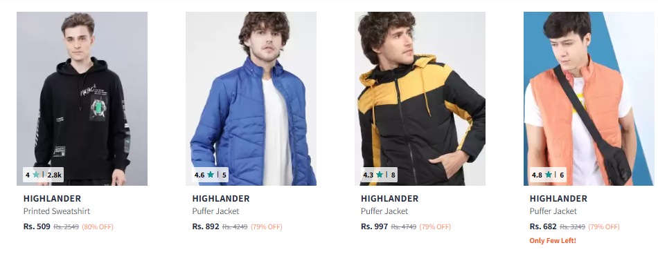 Image of Highlander Printed Sweatshirt Starts Price @ ₹509