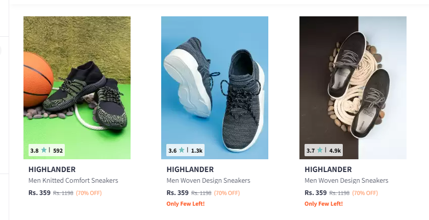 Image of Highlander Sneakers Min.70% Discount Starting at just ₹359 