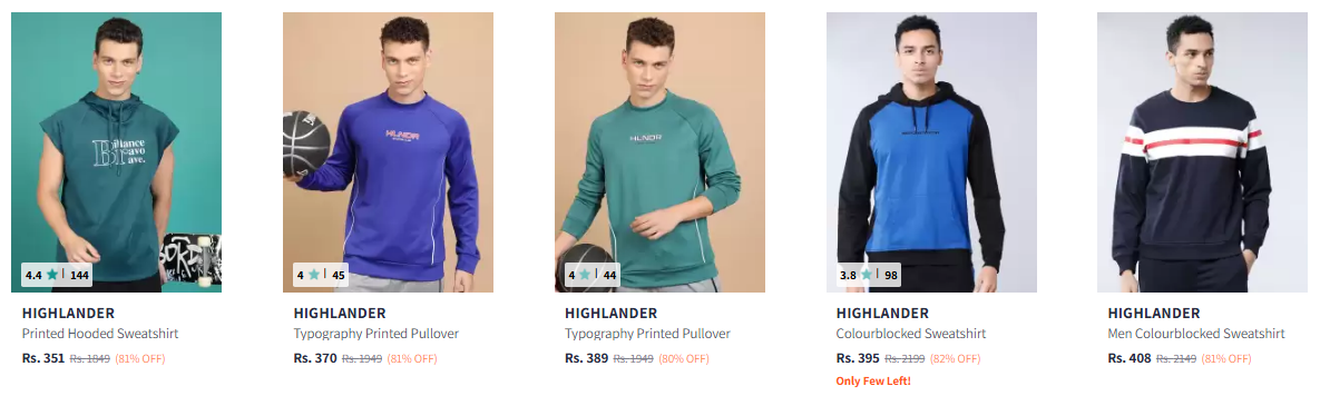 Image of Highlander Sweatshirts For Men minimum 80% Discount