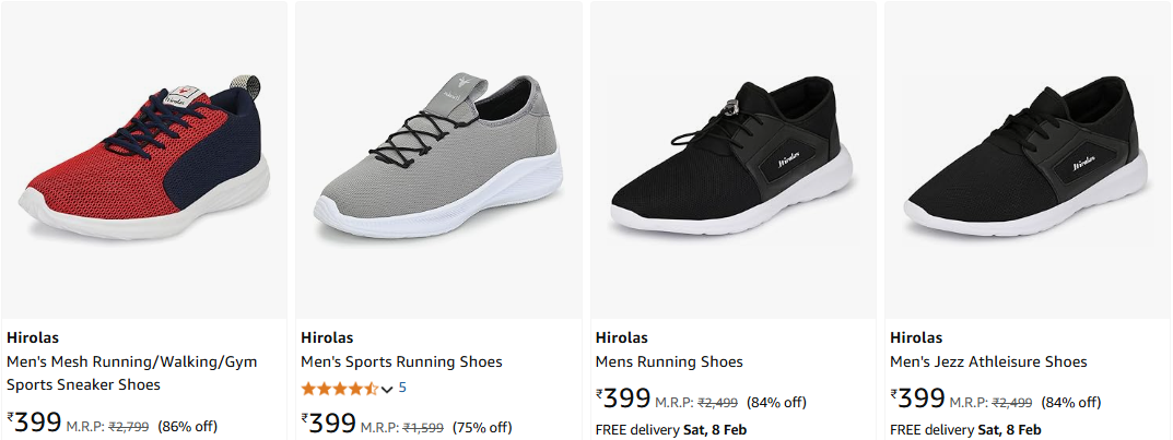 Image of Hirolas® Men's Mesh Walking Shoes Starting at ₹399