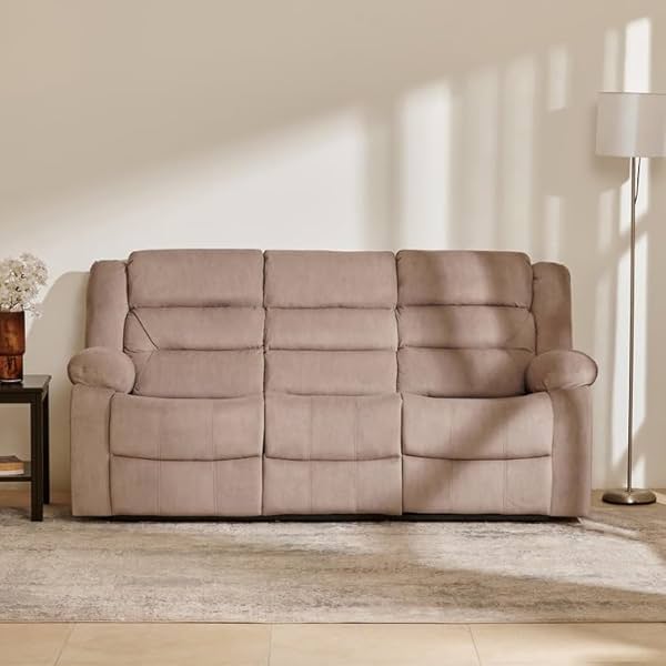 Image of Home Centre 3 Seater Cairo Fabric Recliner