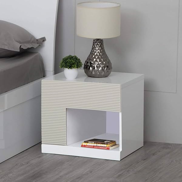 Image of Home Centre Alps Left Night Stand (White).